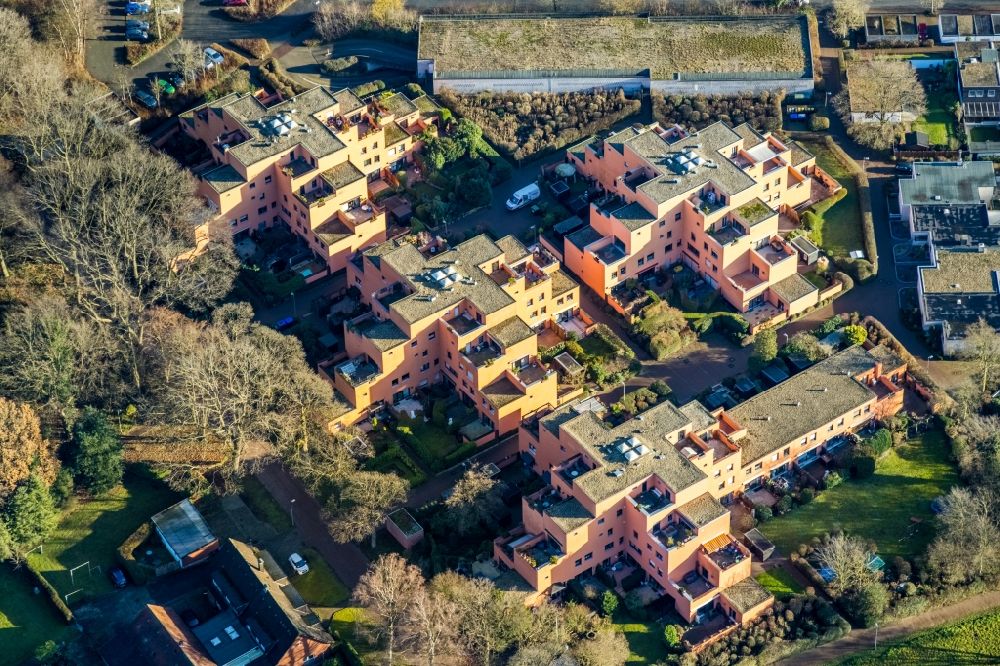 Luftbild Dorsten - Wohngebiet der Mehrfamilienhaussiedlung in Dorsten im Bundesland Nordrhein-Westfalen, Deutschland