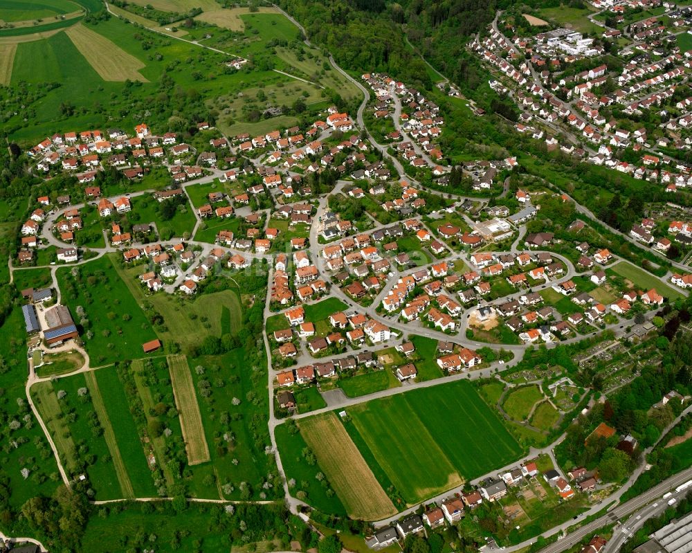Luftbild Ebersbach an der Fils - Wohngebiet der Mehrfamilienhaussiedlung in Ebersbach an der Fils im Bundesland Baden-Württemberg, Deutschland