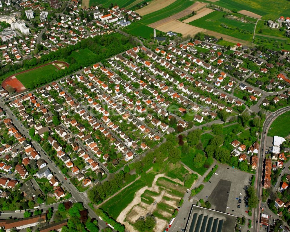 Faurndau von oben - Wohngebiet der Mehrfamilienhaussiedlung in Faurndau im Bundesland Baden-Württemberg, Deutschland