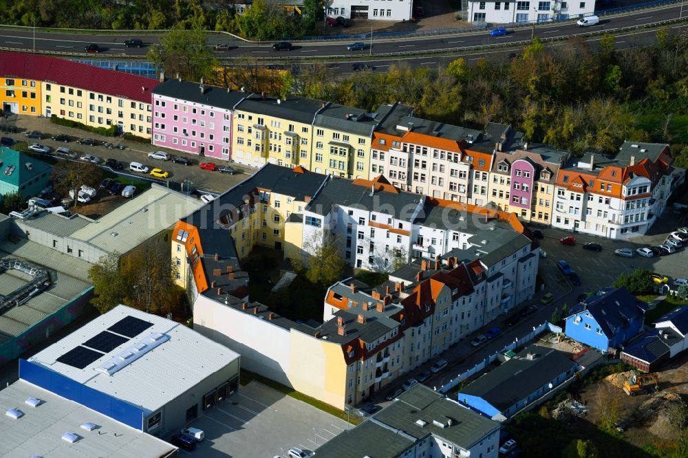 Luftaufnahme Magdeburg - Wohngebiet der Mehrfamilienhaussiedlung Am Fuchsberg - Ackerstraße in Magdeburg im Bundesland Sachsen-Anhalt, Deutschland