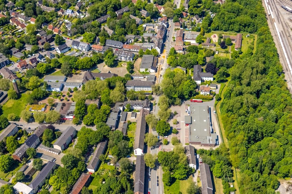Luftaufnahme Gelsenkirchen - Wohngebiet der Mehrfamilienhaussiedlung in Gelsenkirchen im Bundesland Nordrhein-Westfalen, Deutschland