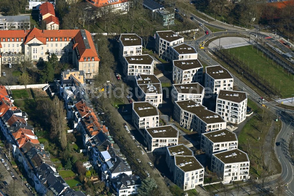 Hannover aus der Vogelperspektive: Wohngebiet der Mehrfamilienhaussiedlung in Hannover im Bundesland Niedersachsen, Deutschland