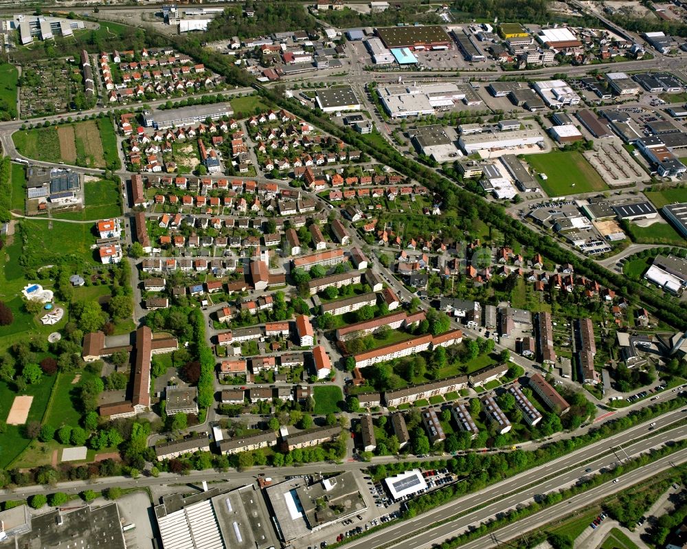 Luftbild Holzheim - Wohngebiet der Mehrfamilienhaussiedlung in Holzheim im Bundesland Baden-Württemberg, Deutschland