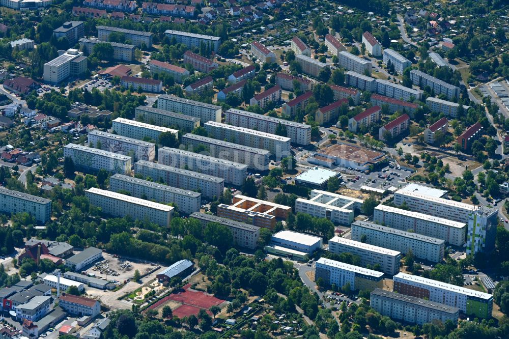 Ilmenau von oben - Wohngebiet der Mehrfamilienhaussiedlung in Ilmenau im Bundesland Thüringen, Deutschland