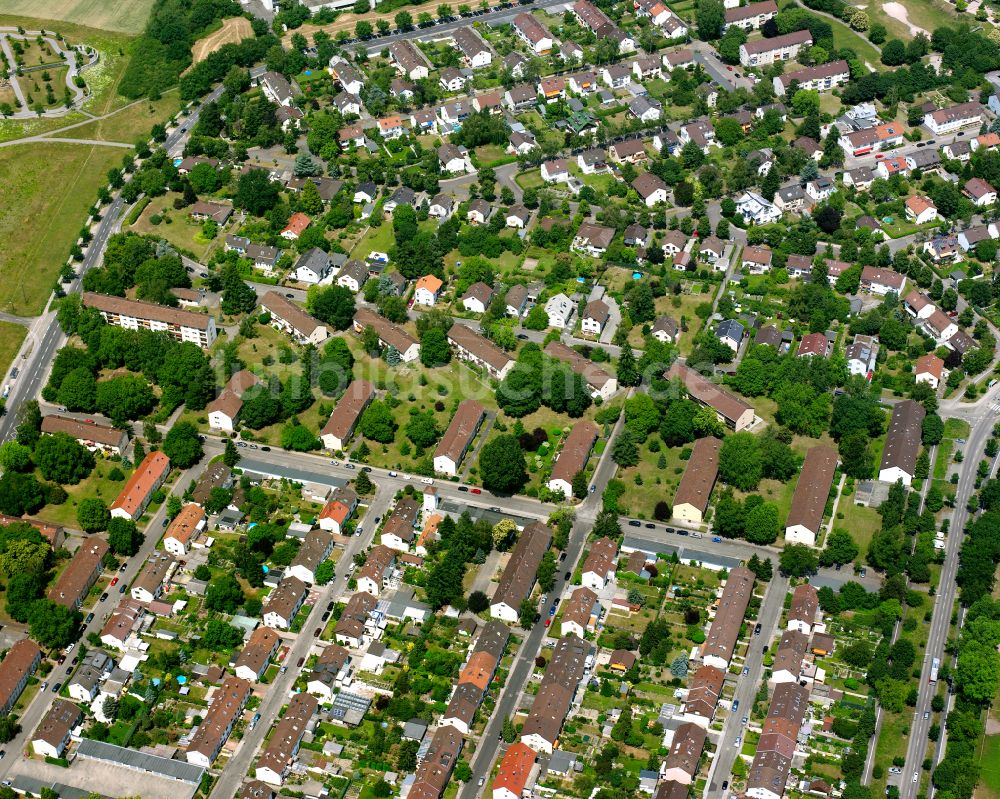 Luftbild Karlsruhe - Wohngebiet der Mehrfamilienhaussiedlung in Karlsruhe im Bundesland Baden-Württemberg, Deutschland