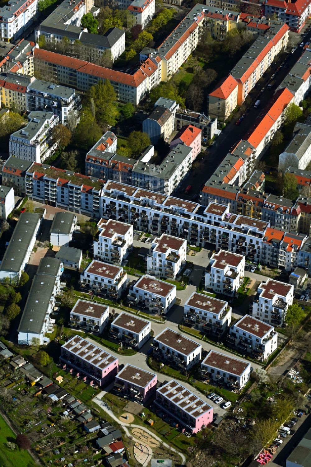 Luftaufnahme Berlin - Wohngebiet der Mehrfamilienhaussiedlung Das Lichtenhain im Ortsteil Lichtenberg in Berlin, Deutschland
