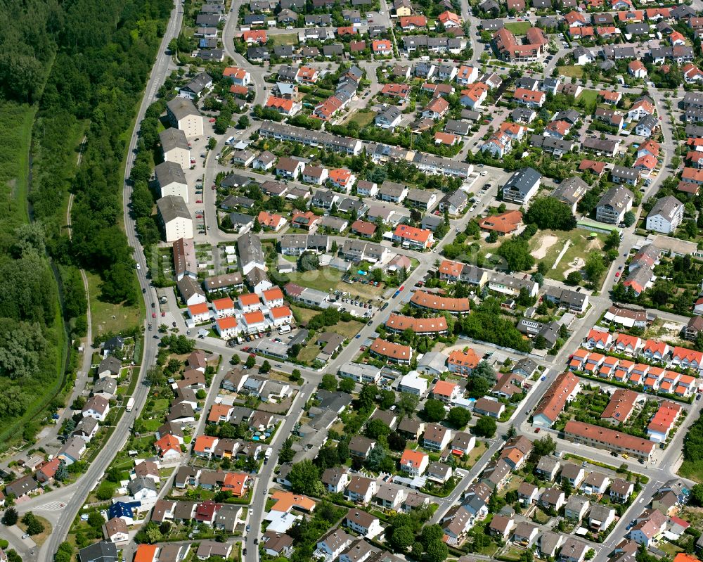 Luftbild Linkenheim - Wohngebiet der Mehrfamilienhaussiedlung in Linkenheim im Bundesland Baden-Württemberg, Deutschland