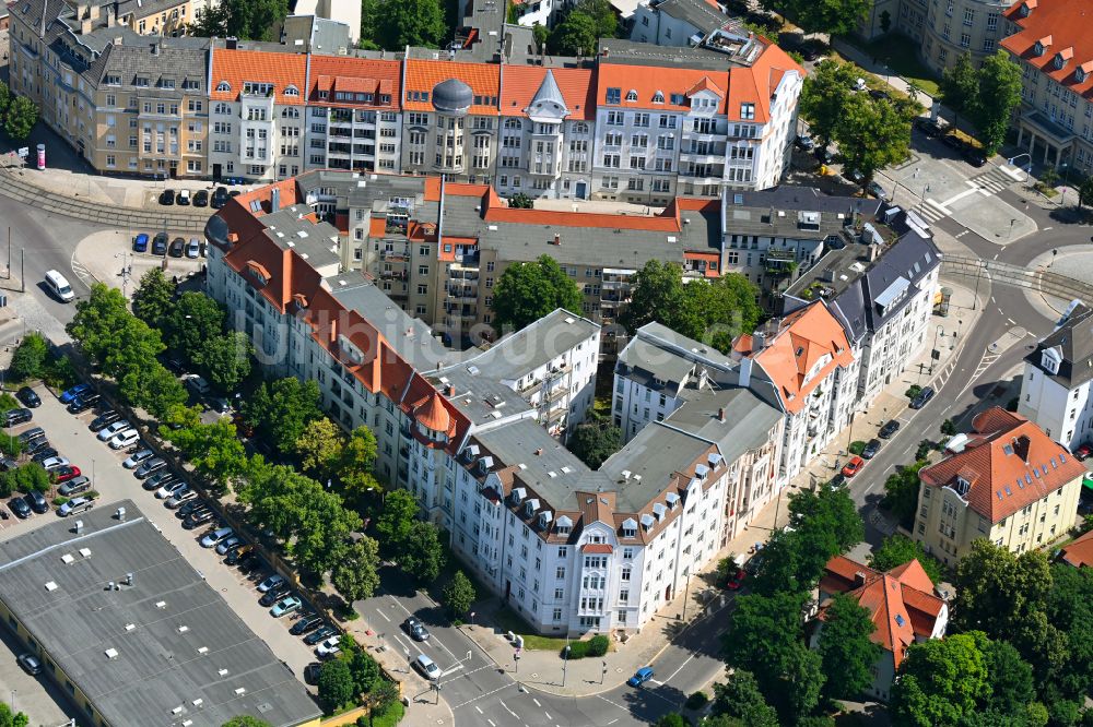 Luftaufnahme Magdeburg - Wohngebiet der Mehrfamilienhaussiedlung in Magdeburg im Bundesland Sachsen-Anhalt, Deutschland