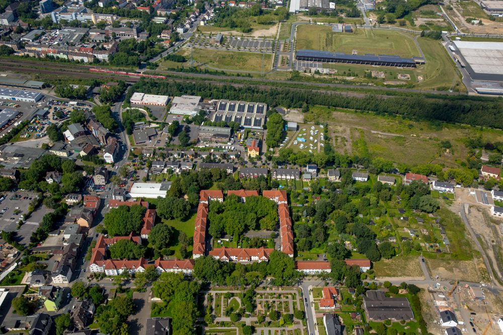 Luftbild Gelsenkirchen - Wohngebiet der Mehrfamilienhaussiedlung Neue Kolonie Alma in Gelsenkirchen im Bundesland Nordrhein-Westfalen, Deutschland