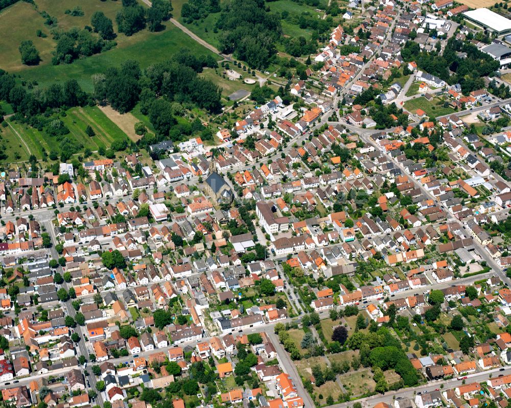 Luftbild Neureut - Wohngebiet der Mehrfamilienhaussiedlung in Neureut im Bundesland Baden-Württemberg, Deutschland