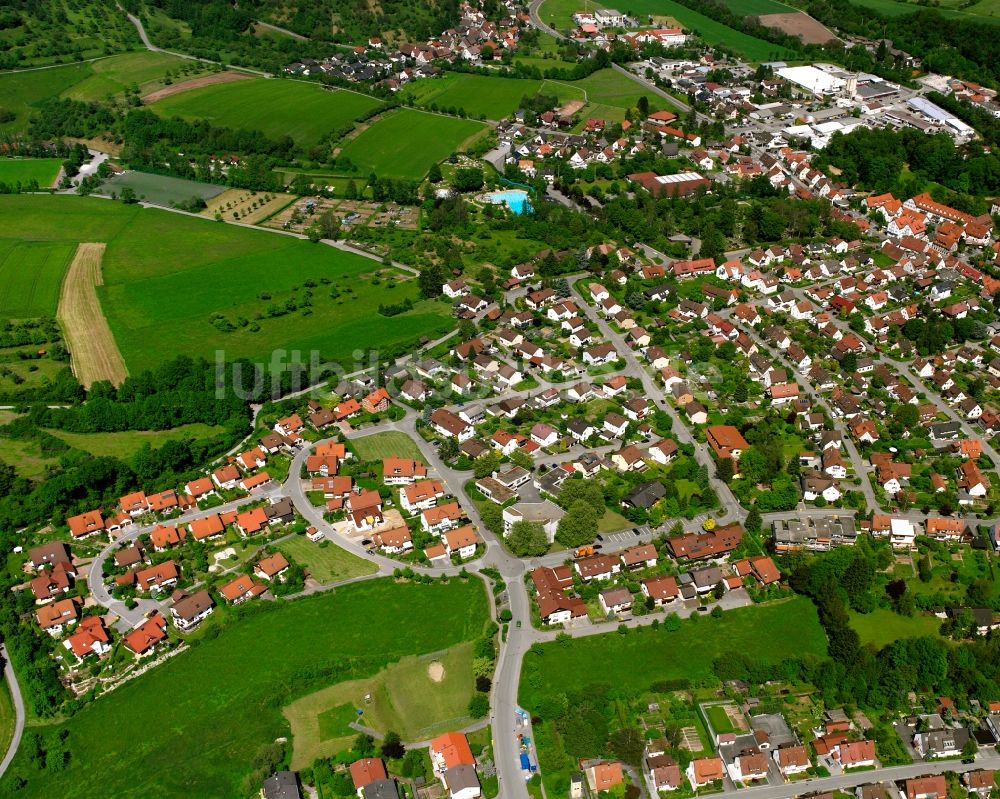 Luftaufnahme Oppenweiler - Wohngebiet der Mehrfamilienhaussiedlung in Oppenweiler im Bundesland Baden-Württemberg, Deutschland