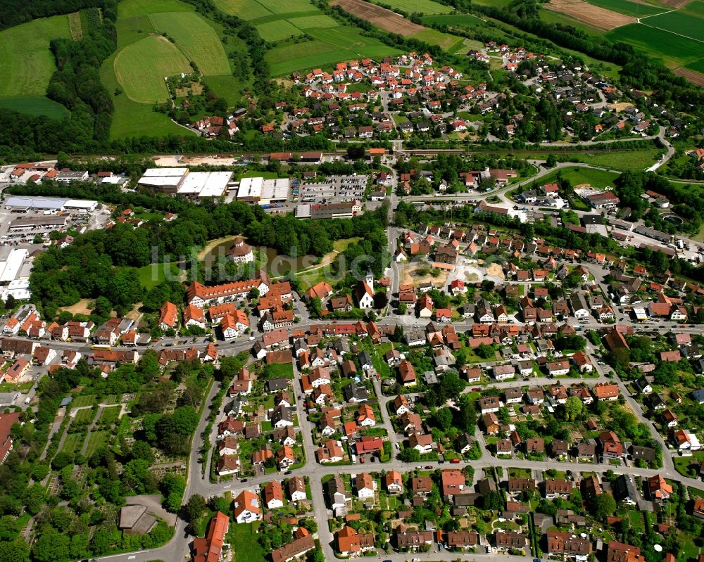 Oppenweiler von oben - Wohngebiet der Mehrfamilienhaussiedlung in Oppenweiler im Bundesland Baden-Württemberg, Deutschland