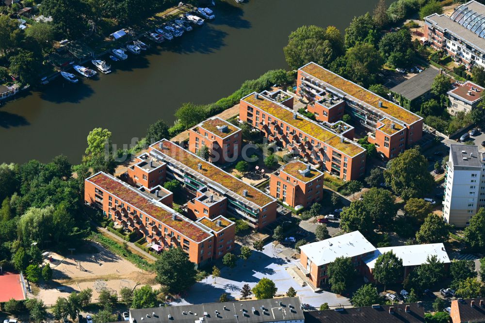 Luftaufnahme Hamburg - Wohngebiet der Mehrfamilienhaussiedlung im Ortsteil Hamm in Hamburg, Deutschland