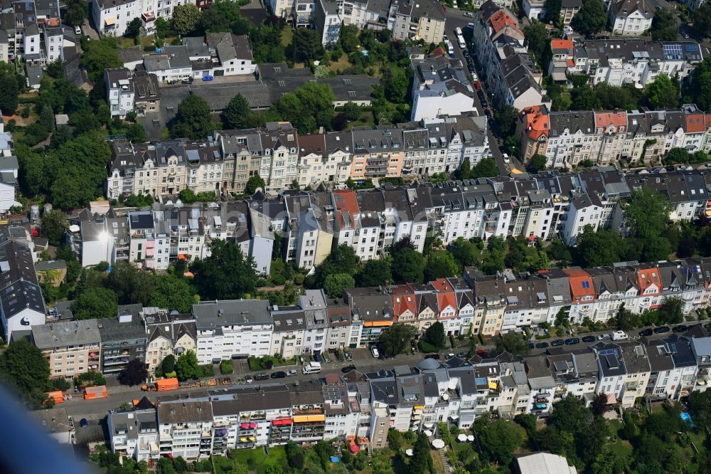 Bonn aus der Vogelperspektive: Wohngebiet einer Mehrfamilienhaussiedlung im Ortsteil Poppelsdorf in Bonn im Bundesland Nordrhein-Westfalen, Deutschland