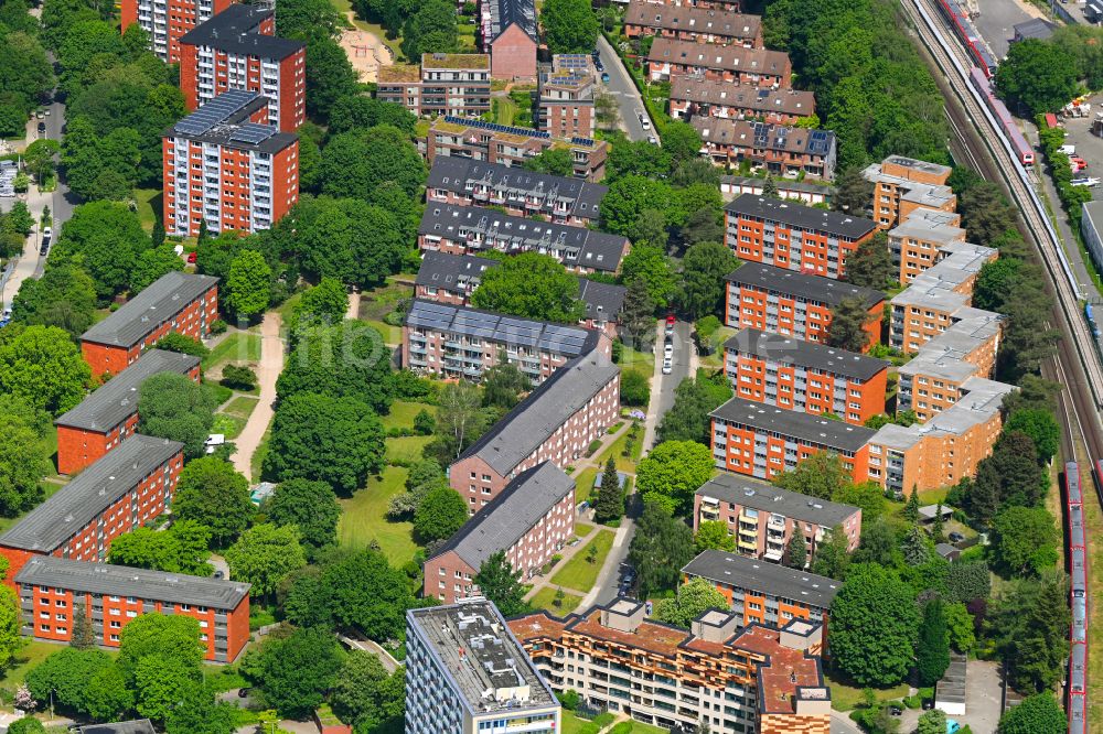 Luftbild Hamburg - Wohngebiet der Mehrfamilienhaussiedlung im Ortsteil Stellingen in Hamburg, Deutschland