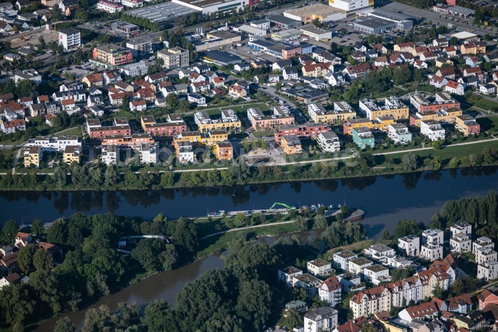 Luftaufnahme Regensburg - Wohngebiet der Mehrfamilienhaussiedlung in der Paarstraße in Regensburg im Bundesland Bayern, Deutschland