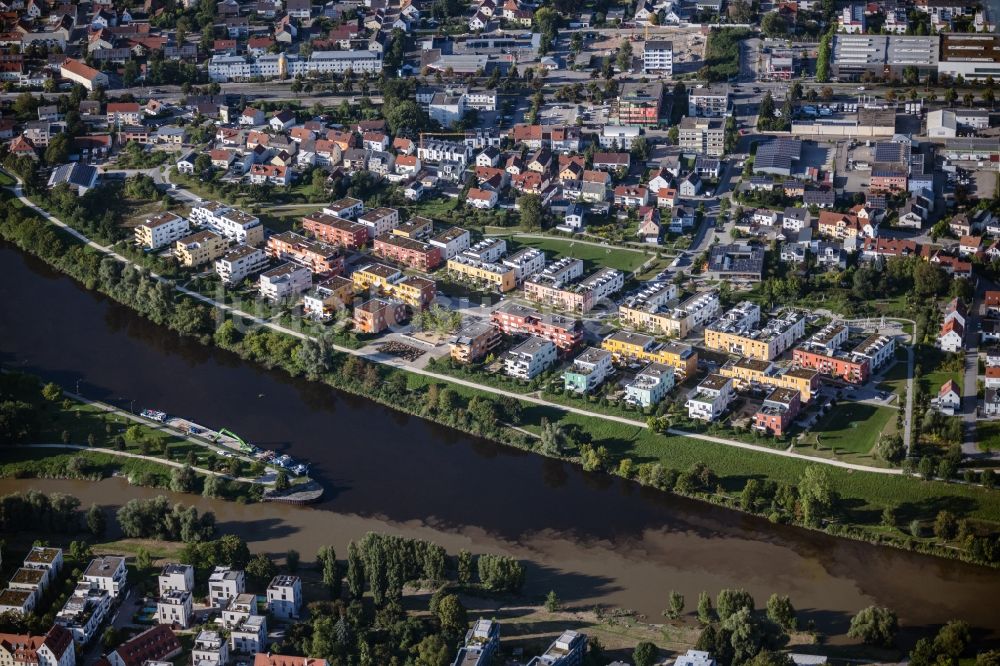 Regensburg von oben - Wohngebiet der Mehrfamilienhaussiedlung in der Paarstraße in Regensburg im Bundesland Bayern, Deutschland