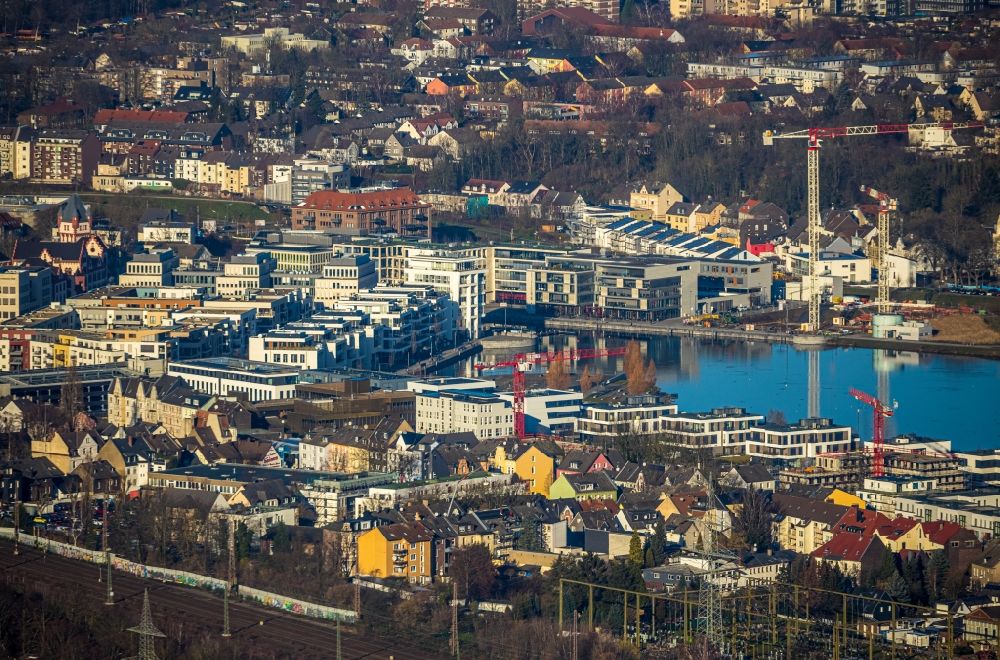 Luftbild Dortmund - Wohngebiet der Mehrfamilienhaussiedlung am Phoenix See in Dortmund im Bundesland Nordrhein-Westfalen, Deutschland