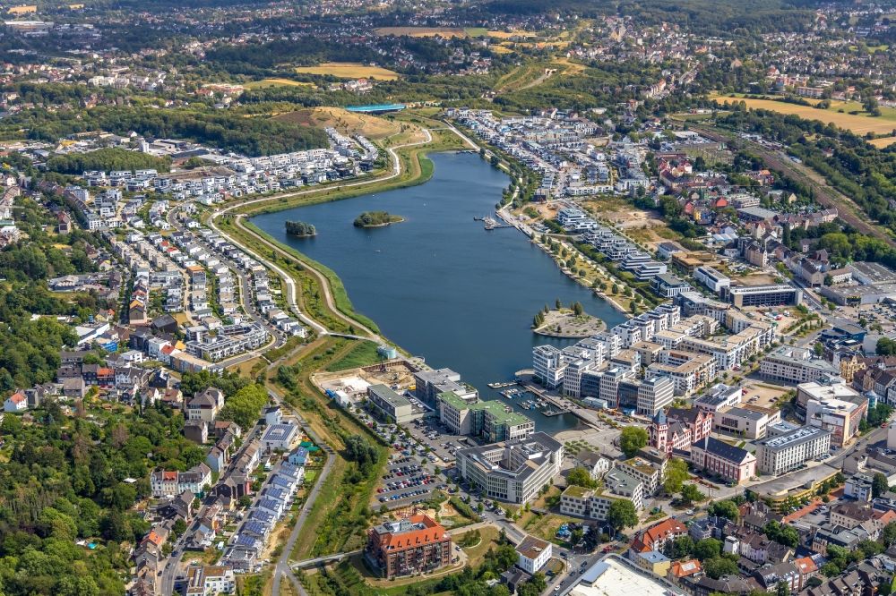Luftbild Dortmund - Wohngebiet der Mehrfamilienhaussiedlung am Phoenixsee im Ortsteil Hörde in Dortmund im Bundesland Nordrhein-Westfalen, Deutschland