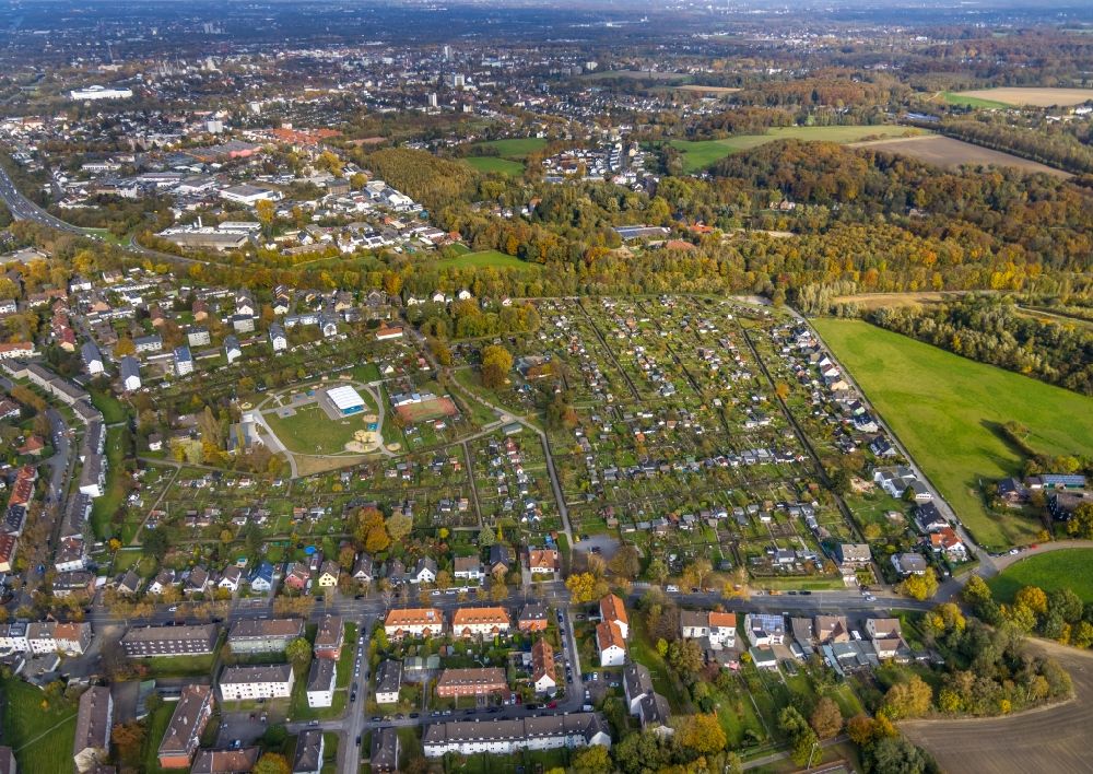Riemke von oben - Wohngebiet der Mehrfamilienhaussiedlung in Riemke im Bundesland Nordrhein-Westfalen, Deutschland