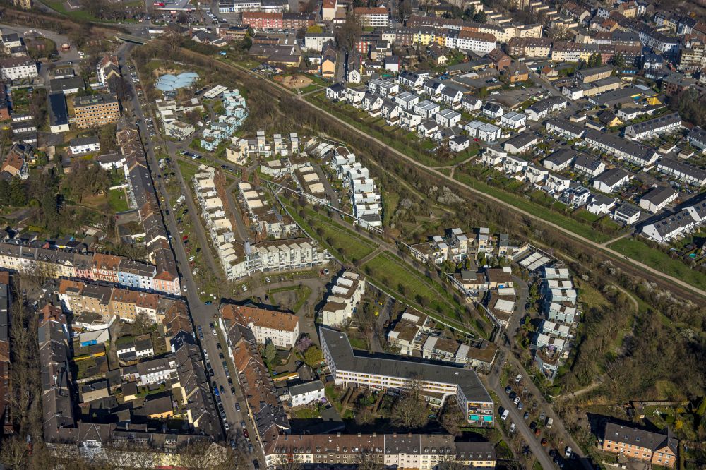 Luftbild Gelsenkirchen - Wohngebiet der Mehrfamilienhaussiedlung Robert-Geritzmann-Höfe in Gelsenkirchen im Bundesland Nordrhein-Westfalen, Deutschland