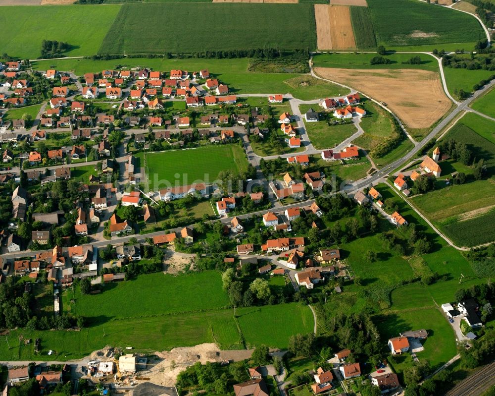 Luftaufnahme Schnelldorf - Wohngebiet der Mehrfamilienhaussiedlung in Schnelldorf im Bundesland Bayern, Deutschland