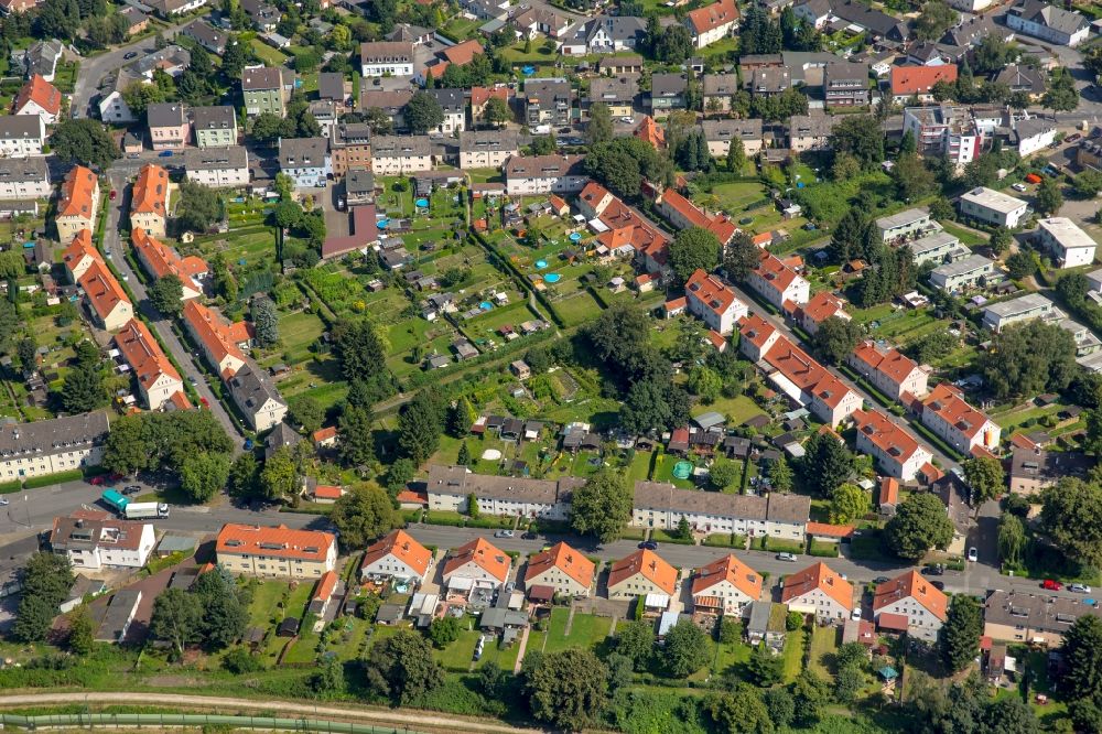 Luftbild Eving - Wohngebiet einer Mehrfamilienhaussiedlung Siedlung Fürst Hardenberg in Eving im Bundesland Nordrhein-Westfalen