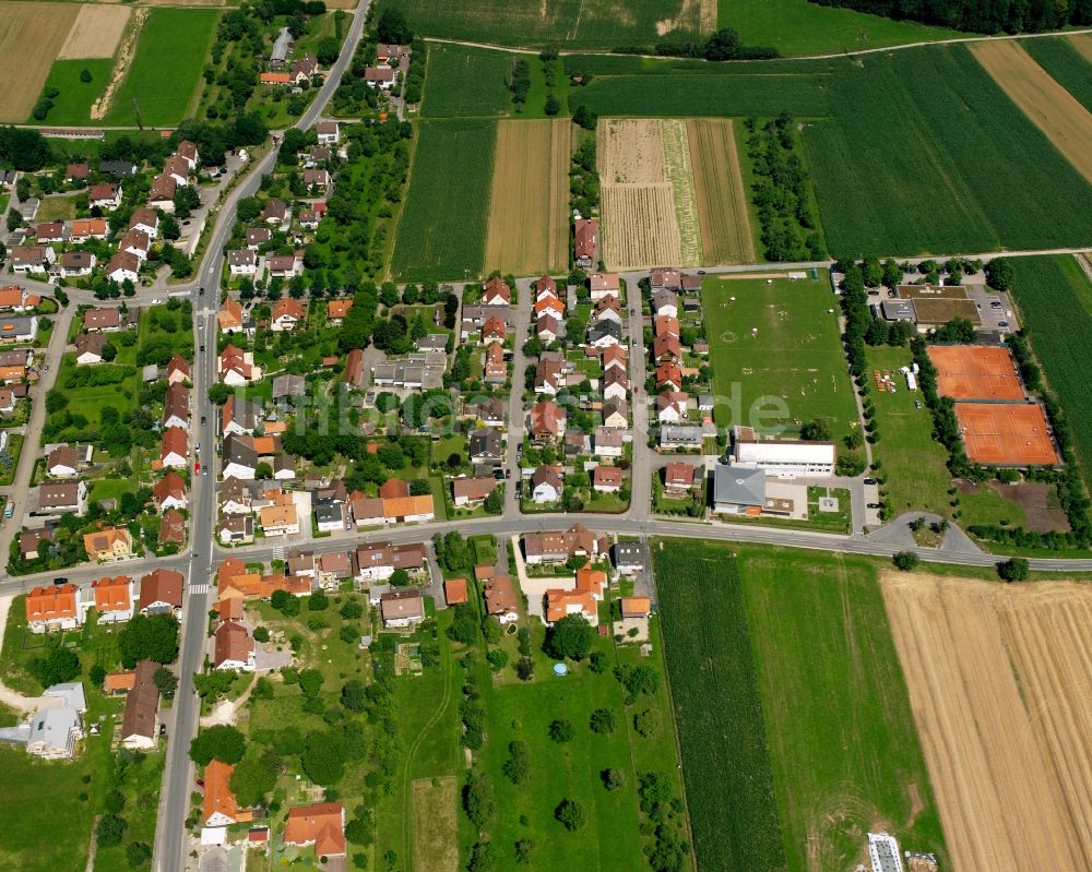 Luftaufnahme Sparwiesen - Wohngebiet der Mehrfamilienhaussiedlung in Sparwiesen im Bundesland Baden-Württemberg, Deutschland
