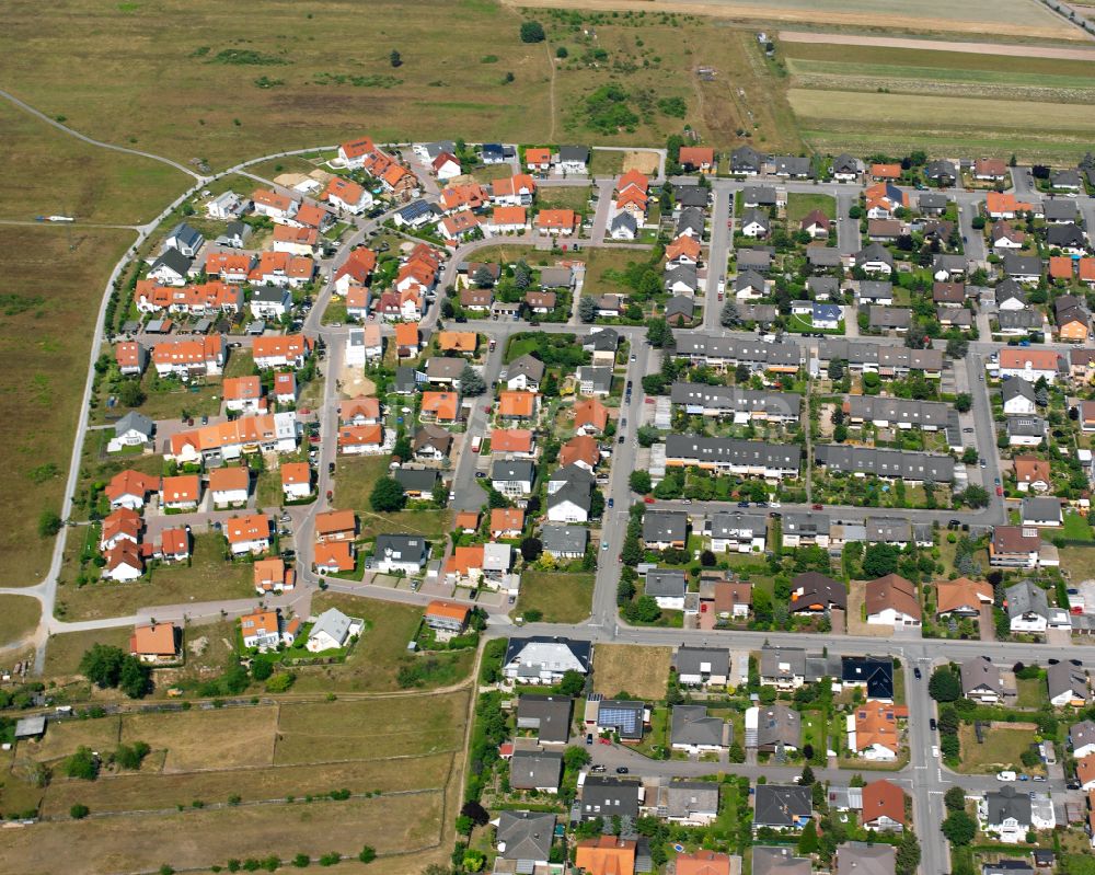 Luftaufnahme Spöck - Wohngebiet der Mehrfamilienhaussiedlung in Spöck im Bundesland Baden-Württemberg, Deutschland