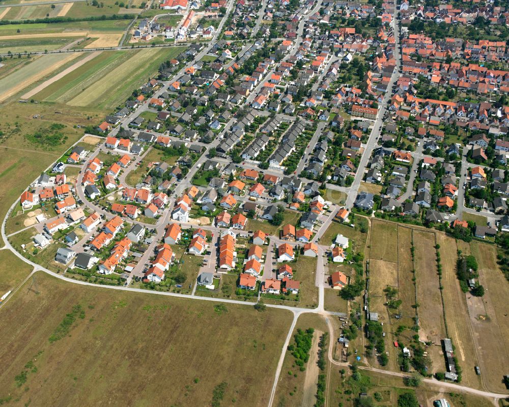 Spöck von oben - Wohngebiet der Mehrfamilienhaussiedlung in Spöck im Bundesland Baden-Württemberg, Deutschland