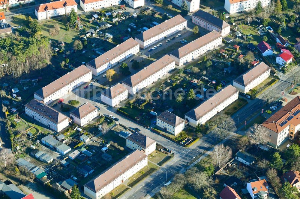Luftaufnahme Spremberg - Wohngebiet der Mehrfamilienhaussiedlung in Spremberg im Bundesland Brandenburg, Deutschland