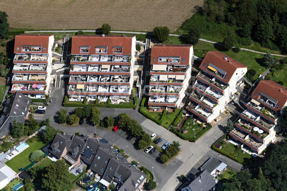 Luftbild Mönchengladbach - Wohngebiet der Mehrfamilienhaussiedlung in Stufenartiger Anordnung in Mönchengladbach im Bundesland Nordrhein-Westfalen, Deutschland