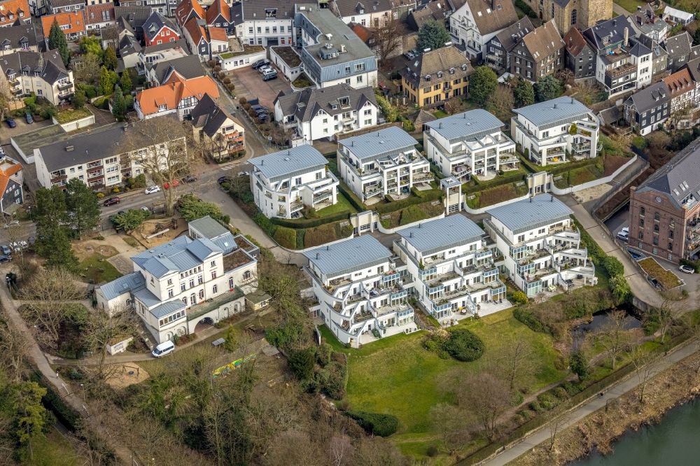 Luftbild Kettwig - Wohngebiet der Mehrfamilienhaussiedlung mit Terrassenhäusern in Kettwig im Bundesland Nordrhein-Westfalen, Deutschland