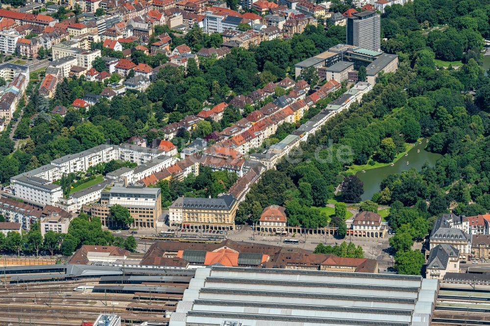 Luftaufnahme Karlsruhe - Wohngebiet der Mehrfamilienhaussiedlung am Tierpark in Karlsruhe im Bundesland Baden-Württemberg, Deutschland
