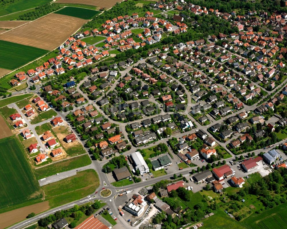 Luftbild Unterweissach - Wohngebiet der Mehrfamilienhaussiedlung in Unterweissach im Bundesland Baden-Württemberg, Deutschland