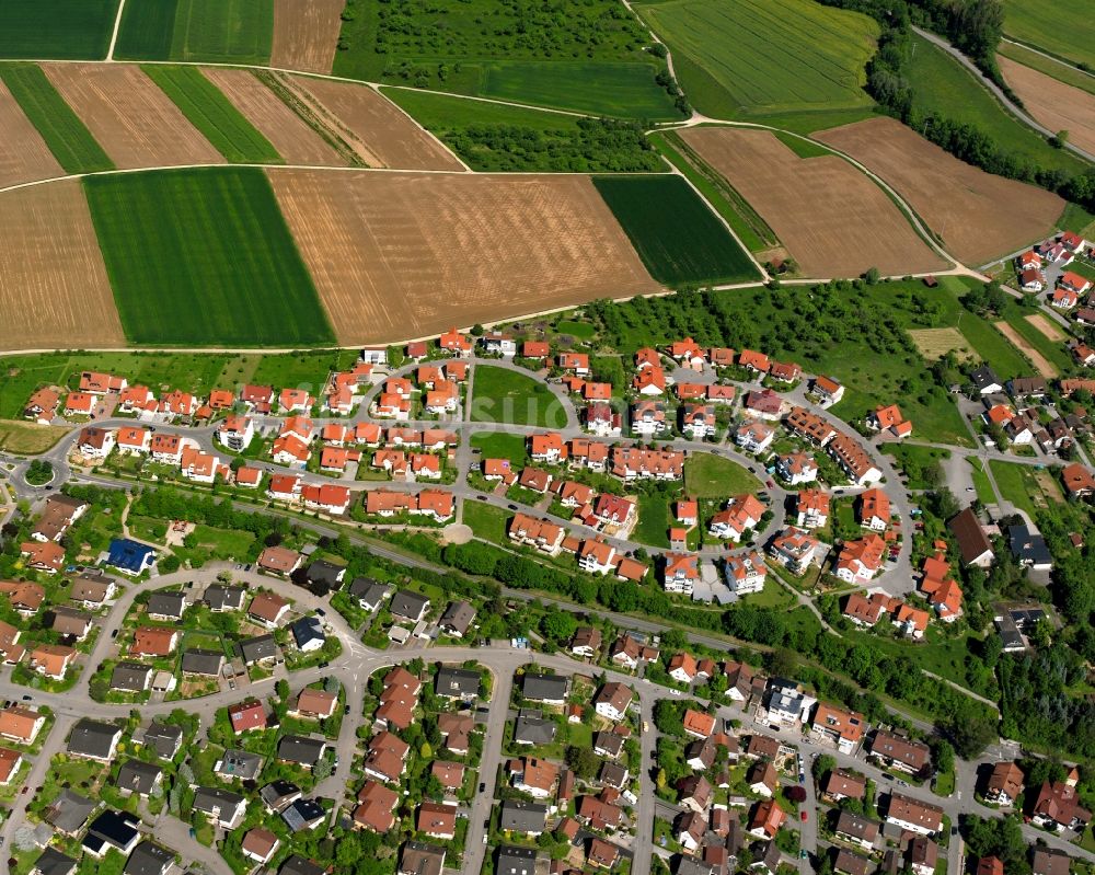 Luftaufnahme Unterweissach - Wohngebiet der Mehrfamilienhaussiedlung in Unterweissach im Bundesland Baden-Württemberg, Deutschland