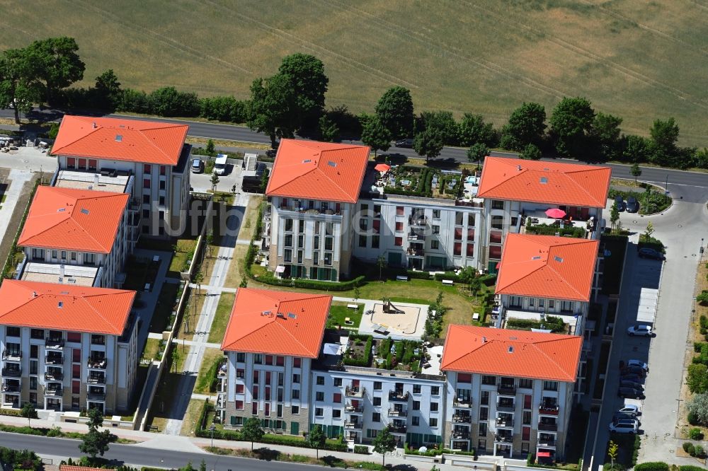 Wildau von oben - Wohngebiet der Mehrfamilienhaussiedlung in Wildau im Bundesland Brandenburg, Deutschland