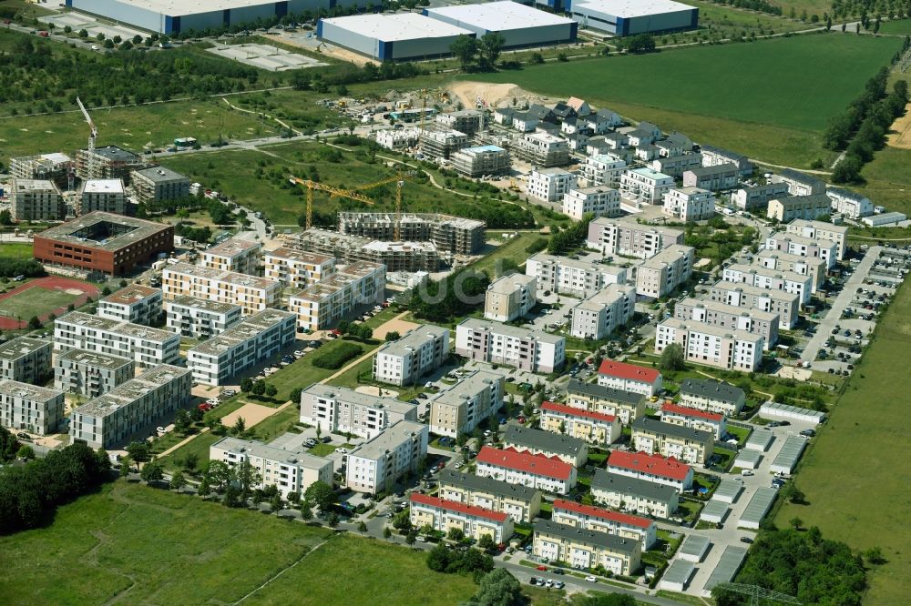Luftaufnahme Schönefeld - Wohngebiet der Mehrfamilienhaussiedlung Wohnen am Park in Schönefeld im Bundesland Brandenburg, Deutschland