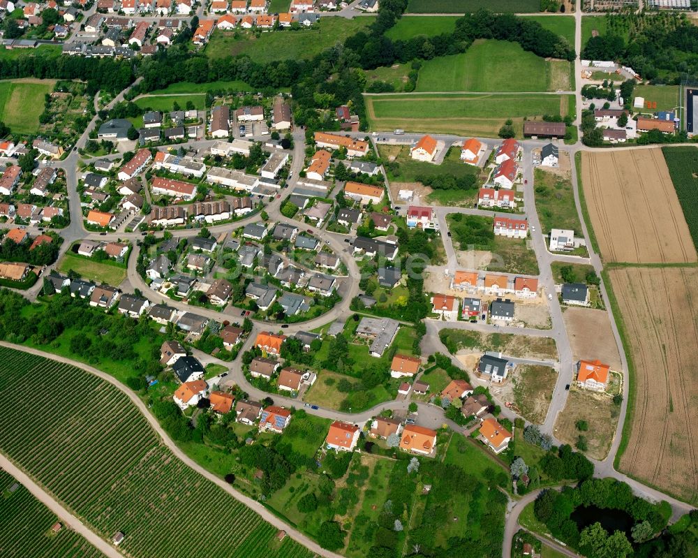 Auenstein von oben - Wohngebiet - Mischbebauung der Mehr- und Einfamilienhaussiedlung in Auenstein im Bundesland Baden-Württemberg, Deutschland