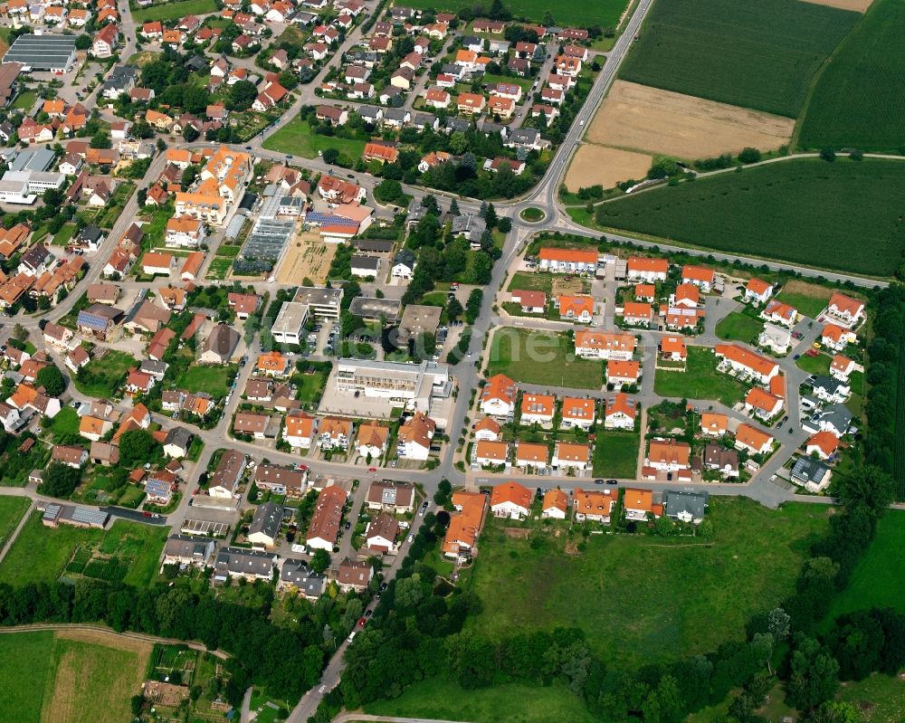 Luftaufnahme Auenstein - Wohngebiet - Mischbebauung der Mehr- und Einfamilienhaussiedlung in Auenstein im Bundesland Baden-Württemberg, Deutschland