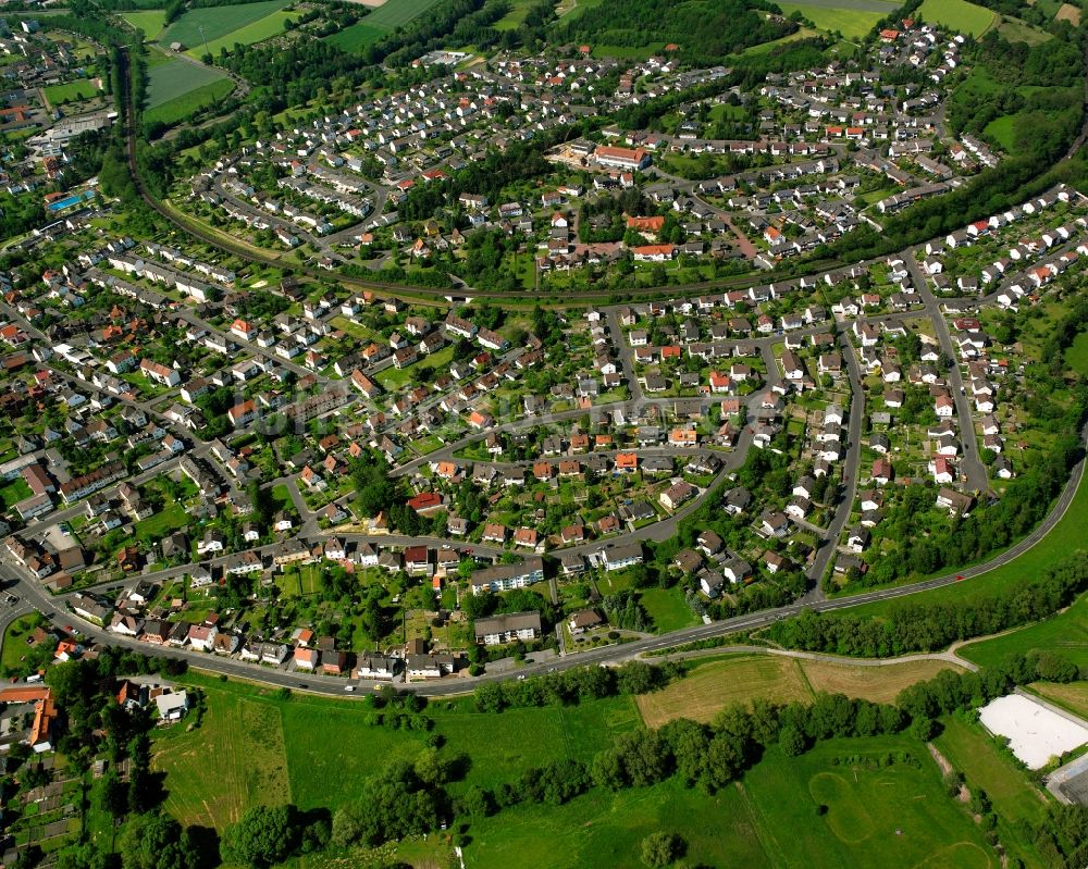 Luftaufnahme Bebra - Wohngebiet - Mischbebauung der Mehr- und Einfamilienhaussiedlung in Bebra im Bundesland Hessen, Deutschland