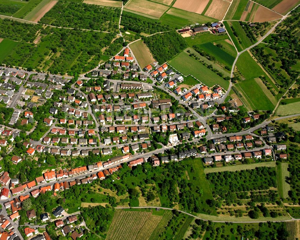 Luftbild Beinstein - Wohngebiet - Mischbebauung der Mehr- und Einfamilienhaussiedlung in Beinstein im Bundesland Baden-Württemberg, Deutschland