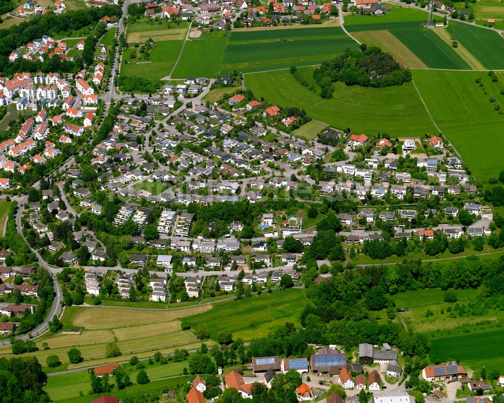 Luftbild Biberach an der Riß - Wohngebiet - Mischbebauung der Mehr- und Einfamilienhaussiedlung in Biberach an der Riß im Bundesland Baden-Württemberg, Deutschland