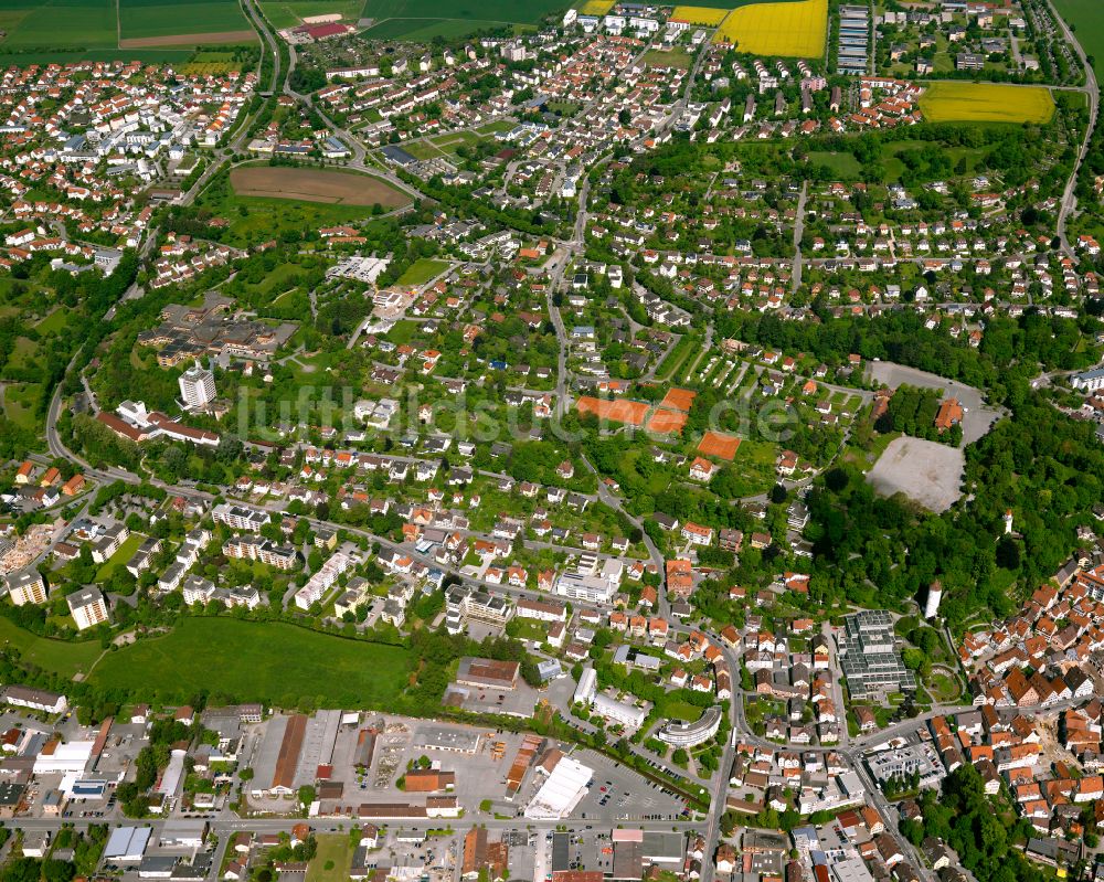 Luftbild Biberach an der Riß - Wohngebiet - Mischbebauung der Mehr- und Einfamilienhaussiedlung in Biberach an der Riß im Bundesland Baden-Württemberg, Deutschland