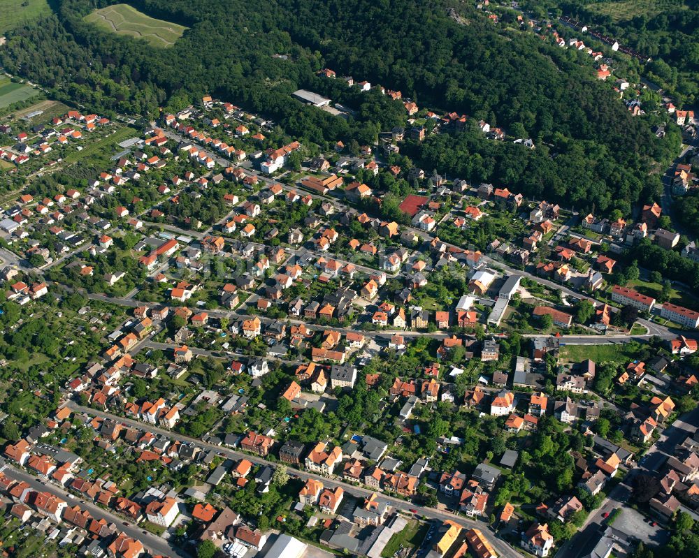 Luftaufnahme Blankenburg (Harz) - Wohngebiet - Mischbebauung der Mehr- und Einfamilienhaussiedlung in Blankenburg (Harz) im Bundesland Sachsen-Anhalt, Deutschland