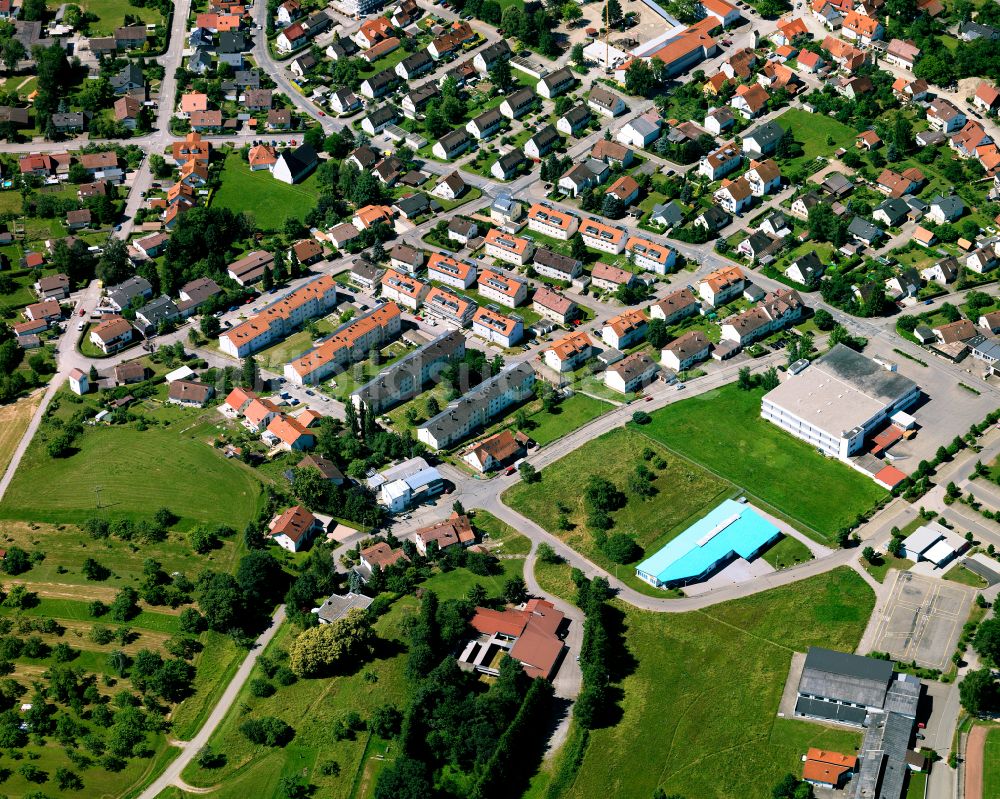 Luftaufnahme Bodelshausen - Wohngebiet - Mischbebauung der Mehr- und Einfamilienhaussiedlung in Bodelshausen im Bundesland Baden-Württemberg, Deutschland