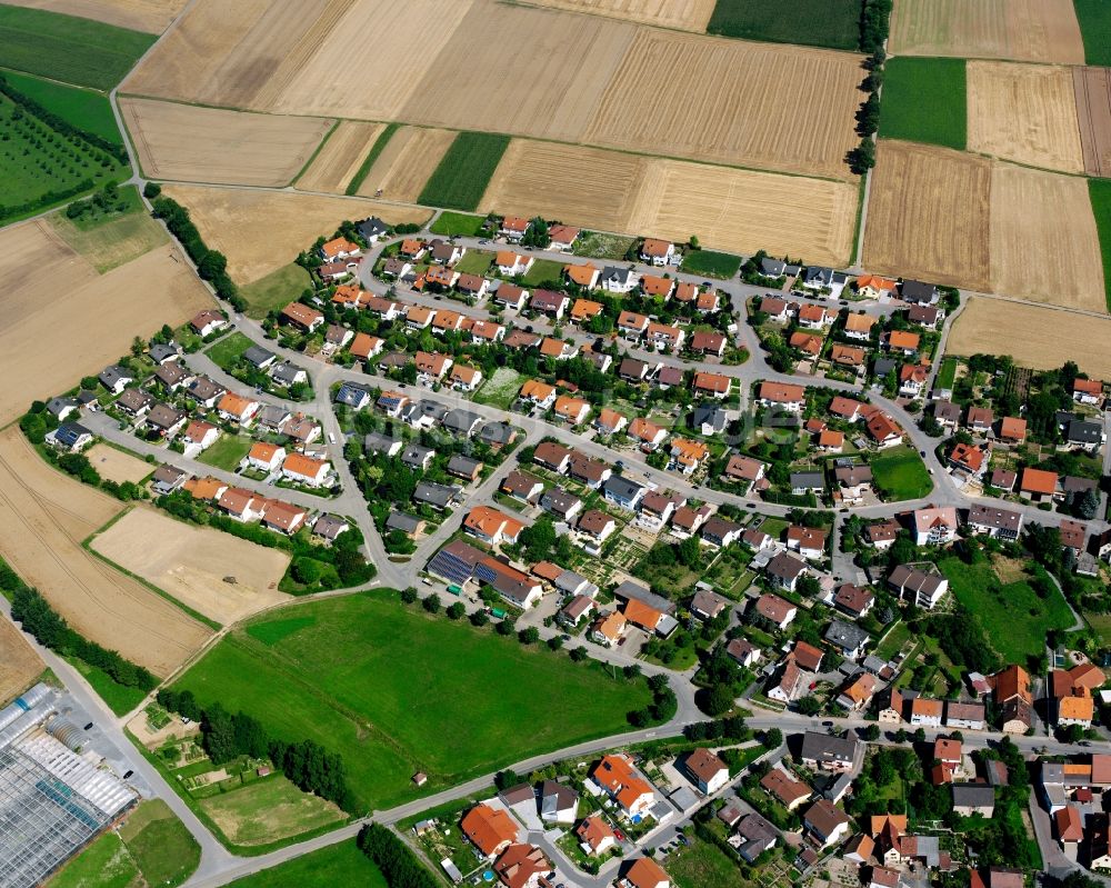 Luftbild Bonfeld - Wohngebiet - Mischbebauung der Mehr- und Einfamilienhaussiedlung in Bonfeld im Bundesland Baden-Württemberg, Deutschland