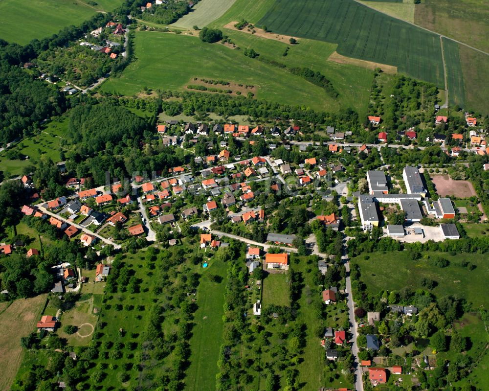 Luftaufnahme Drübeck - Wohngebiet - Mischbebauung der Mehr- und Einfamilienhaussiedlung in Drübeck im Bundesland Sachsen-Anhalt, Deutschland