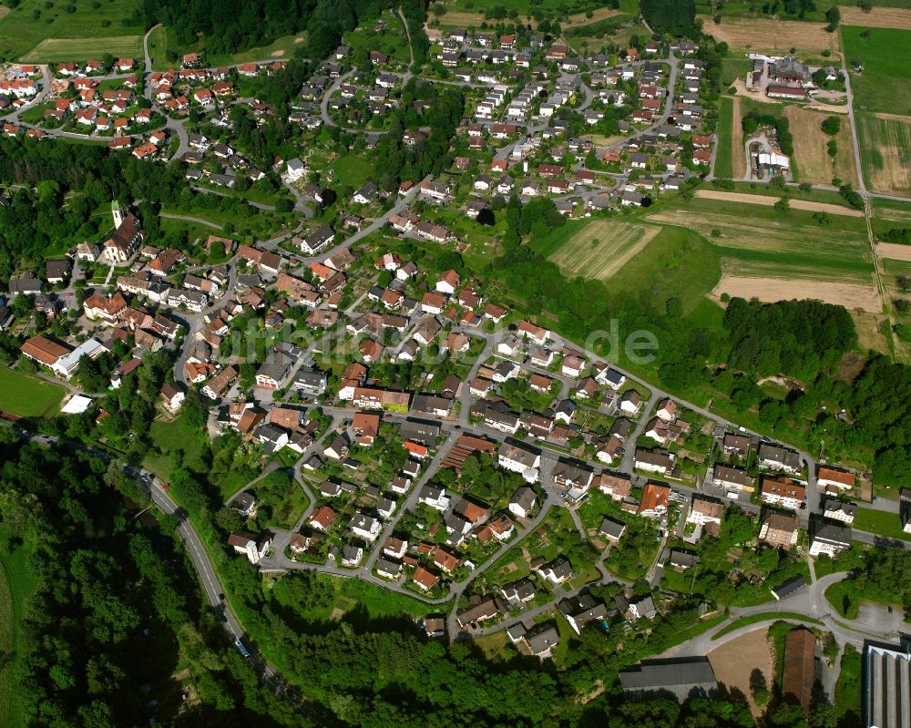 Luftaufnahme Öflingen - Wohngebiet - Mischbebauung der Mehr- und Einfamilienhaussiedlung in Öflingen im Bundesland Baden-Württemberg, Deutschland
