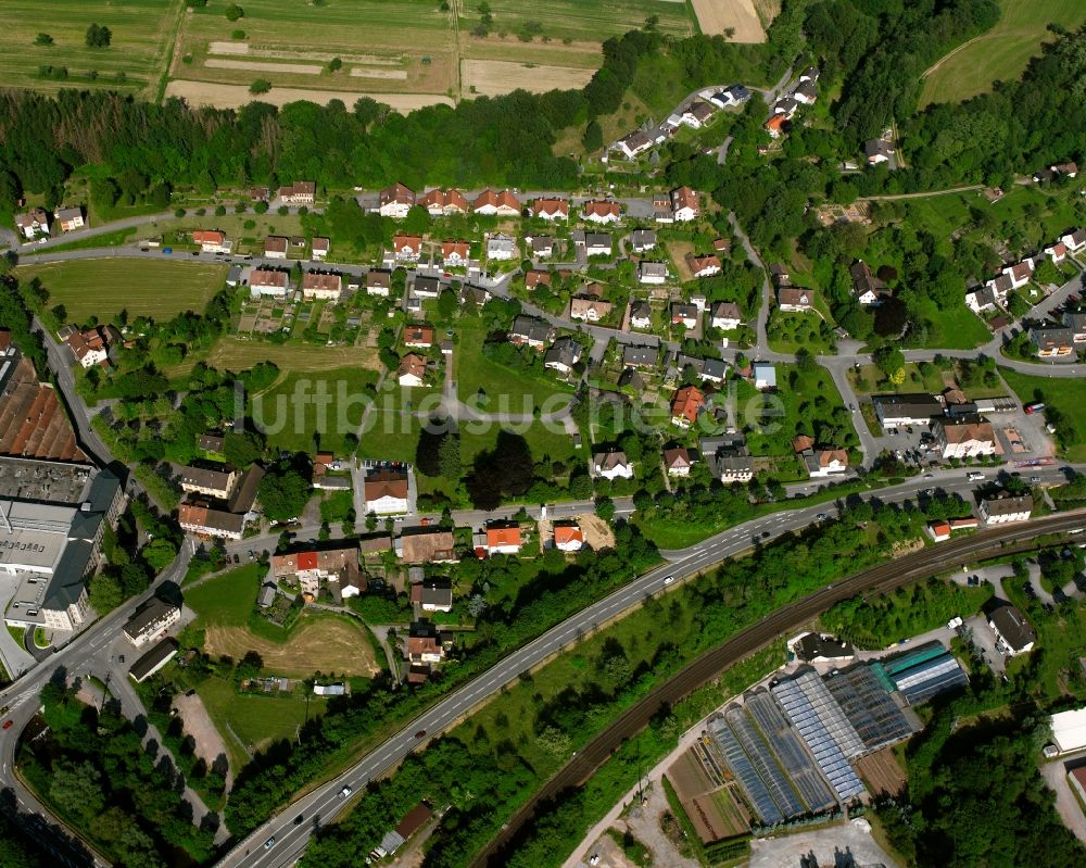 Luftbild Öflingen - Wohngebiet - Mischbebauung der Mehr- und Einfamilienhaussiedlung in Öflingen im Bundesland Baden-Württemberg, Deutschland